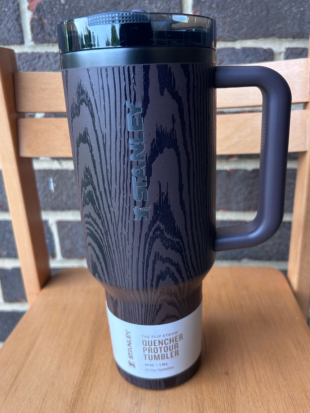 Stanley Quencher ProTour Tumbler 40oz Flip Straw Leak Redwood Woodgrain
